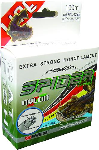 Леска SIWEIDA "Spider Wels" 100м 0,3 (9,65кг) ваккум/уп, красная