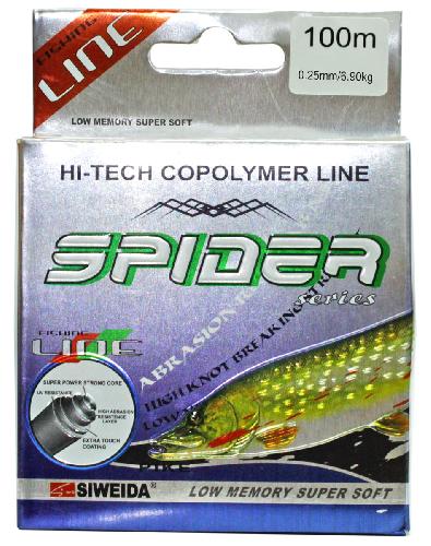 Леска SIWEIDA "Spider Pike" 100м 0,25 (6,90кг) зеленая